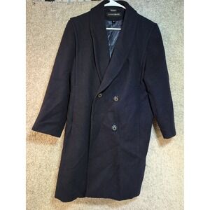 DONNYBROOK Women's Double Breasted Wool Blend Coat Navy Blue Size 10P